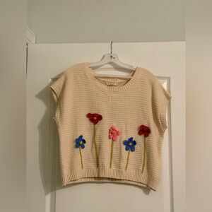 Blu Pepper Beige Textured Knit Sweater